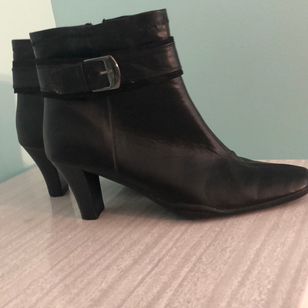 Black Leather Ankle Boots